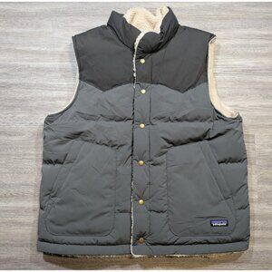 Patagonia Men's Reversible Bivy Down Puffer Vest Men's Large 27588 Forge Grey